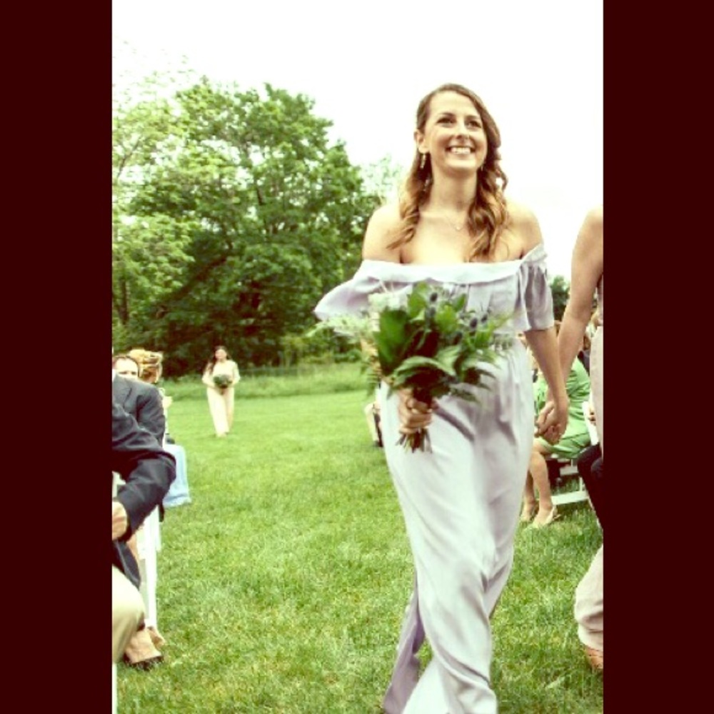 Jay Godfrey lilac off the shoulder gown